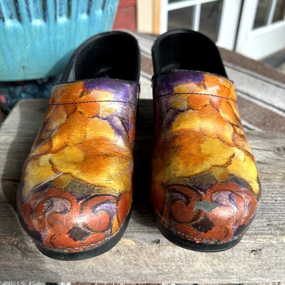 Dansko Fresco XP Floral Clogs Staples Sz 39 Professional Nurse Comfort Shoes - Picture 7 of 10
